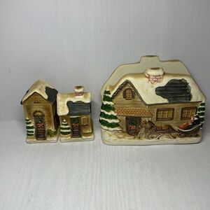 Vintage Otagiri Japan Christmas Salt Pepper Shakers and Napkin Holder Hand Craft
